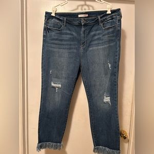 Glitzy Girlz Skinny Distressed Jeans, Size 26W